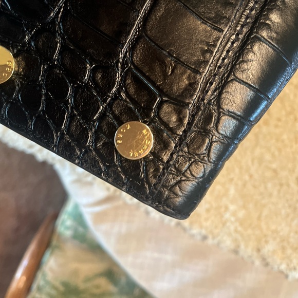 Black Michael Kors tote with imprinted alligator pattern - Picture 9 of 10